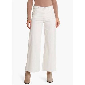 KUT FROM THE KLOTH meg high rise fab ab raw hem denim jeans in optic white